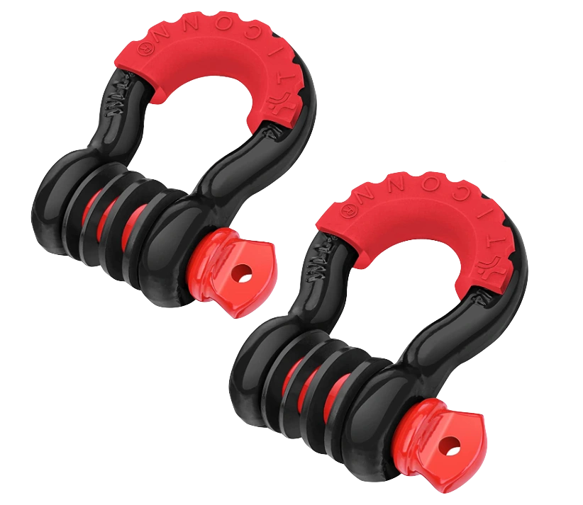 2 Pack D Ring Shackle with 7/8" Screw Pin 57,000Ibs Break Strength, 3/4